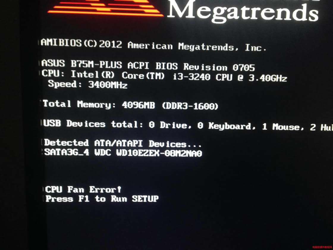 cpu fan error press f1 to run setup
