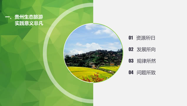 绿镜头走进贵州——探索贵州生态旅游发展之路ppt模板,行业模板 - 本站