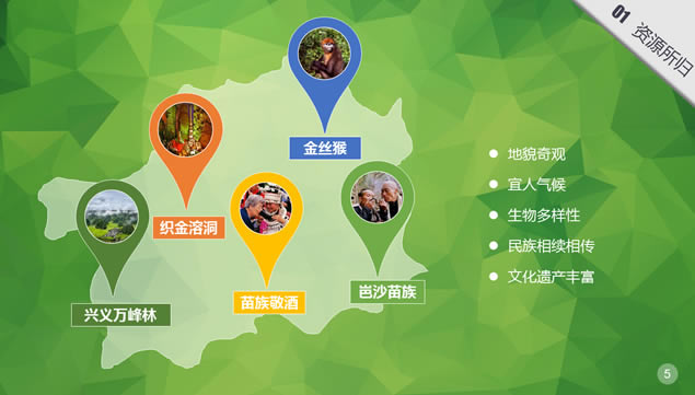绿镜头走进贵州——探索贵州生态旅游发展之路ppt模板,行业模板 - 本站