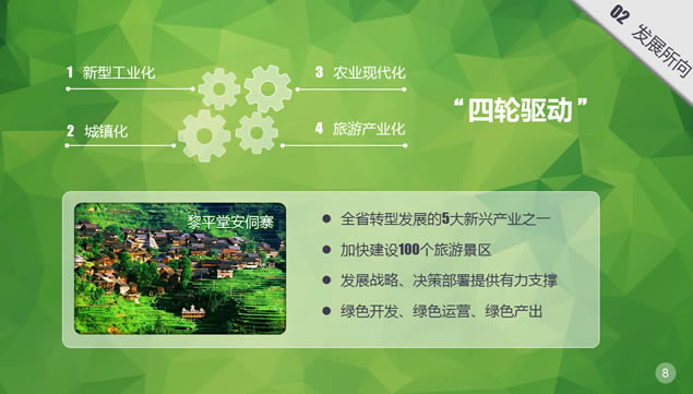 绿镜头走进贵州——探索贵州生态旅游发展之路ppt模板,行业模板 - 本站