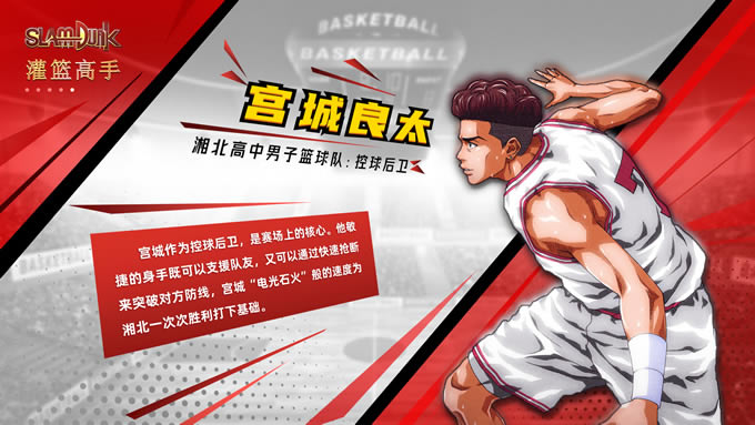 撞色动漫风《灌篮高手》主题ppt模板