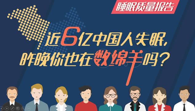 近6亿中国人失眠,昨晚你也在数绵羊吗?——睡眠质量报告ppt模板