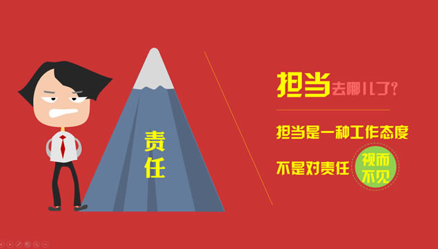 工作态度去哪儿了——卡通场景动画演示ppt模板,主题模板 - 本站