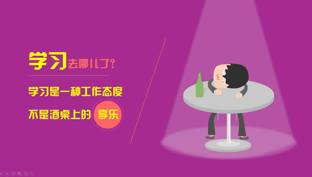 工作态度去哪儿了——卡通场景动画演示ppt模板,主题模板 - 本站