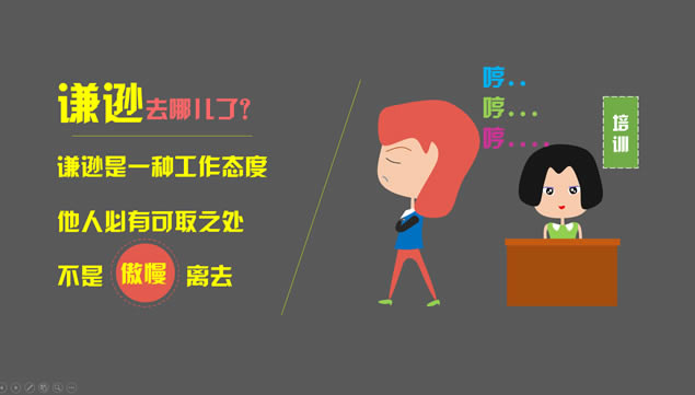 工作态度去哪儿了——卡通场景动画演示ppt模板,主题模板 - 本站