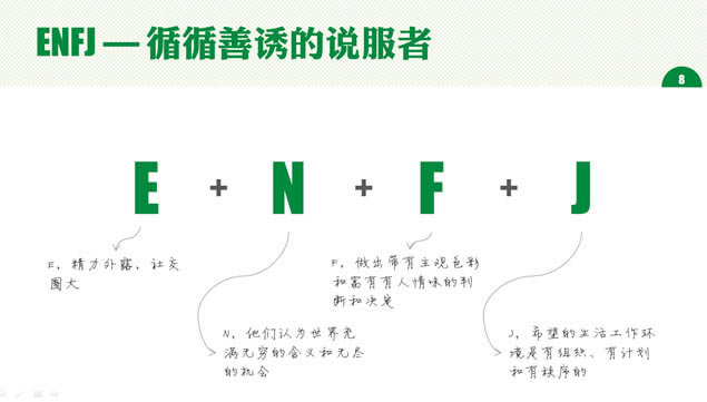 MBTI之性格放大镜(NF)——课程培训ppt模板,商务模板 - 本站
