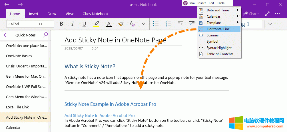 ʹ䱦˵ Gem Menu for OneNote UWP  OneNote UWP ָߡ