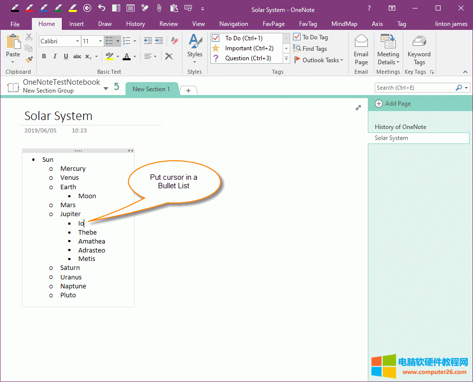 һ OneNote ָҪתĿб 