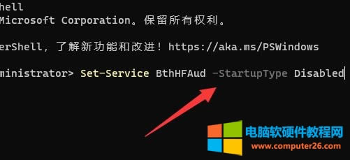 ݔ“Set-Service BthHFAud -StartupType Disabled”܇_ɽQ