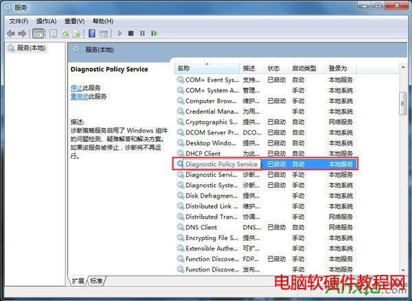 Win7ιر“Diagnostic Policy Service”