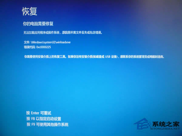 ̬ӲϵWin8.1ϵͳ޷0xc0000225ô޸